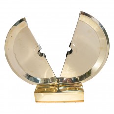 Monumental polished brass abstract sculpture